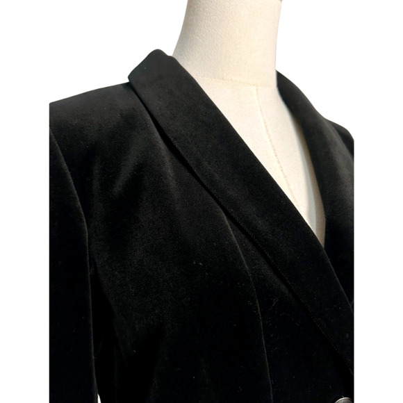 J Crew Women's Black Velvet Single Breasted 2 Button Peplum Blazer Size 8 Tall - Picture 7 of 10